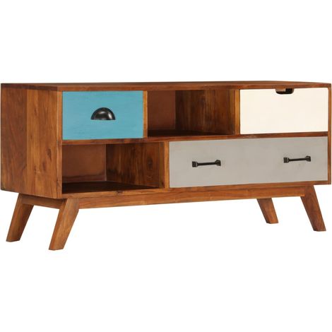 TV-Schrank mit 3 Schubladen 110x35x50 cm Massivholz Akazie