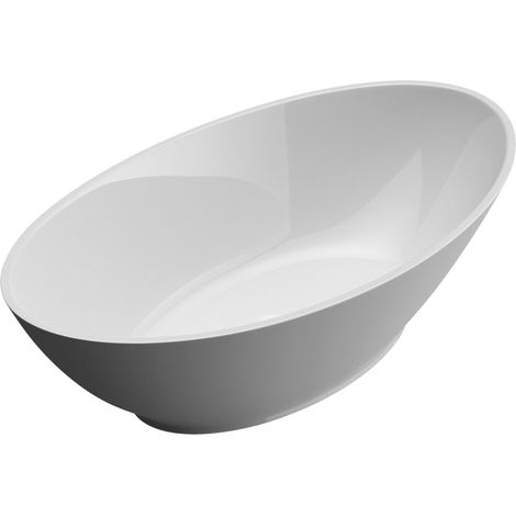 Mai & Mai Waschbecken Aufsatzwaschbecken Waschschale Waschtisch aus Mineralguss in Weiß (Hochglanz) Oval Col807 (1/5)
