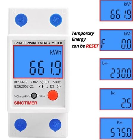 AIPERQ DDS6619-012 AC 220 V 80A 2 P LCD affichage numérique monophasé compteur d'énergie Kwh compteur de consommation d'énergie wattmètre avec rétro-éclairage (1/5)