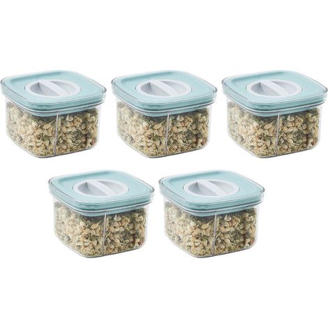 Contenant De Rangement Alimentaire Etanche - Plastique Sans Bpa - Pour Sucres Cereales Cafes Epices - Lot De 4 (1/5)
