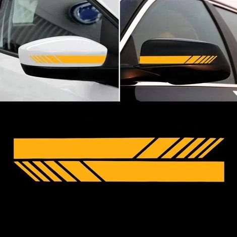 Autocollants à rayures dorées pour rétroviseurs de voiture, autocollants réfléchissants en vinyle, décoration tendance, imperméables, accessoires extérieurs (1/4)