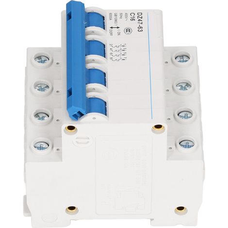Disjoncteur Modulaire 4P DIN Rail 16A C16 DZ47-63 Interrupteur Pneumatique Basse Tension AC 400V (1/5)
