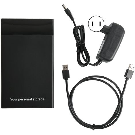 Boîtier disque dur USB 3.0 vers SATA pour 3,5 et 2,5 pouces SSD HDD, avec adaptateur secteur 12V UASP, compatible jusqu'à 10 To et 6 Gbps, prise américaine (1/5)
