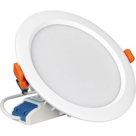 1 x Spot LED Encastrable 15 W, Étanche IP54, RGB + CCT Blanc Réglable 2700–6500 K, 120°, 190 mm, pour Salle de Bain et Cuisine (1/5)