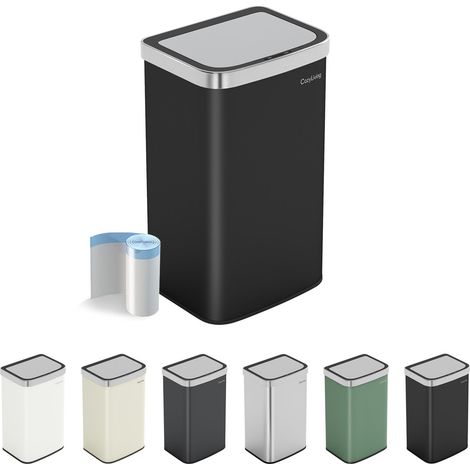 Motion Sensor Kitchen Bin with Soft Close Lid 60L BLACK