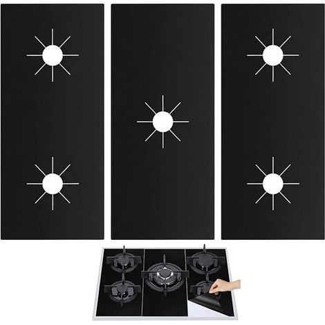 Gas Stove Protectors 53 x 27 cm, 5 Holes, Washable, Protective Covers for Cleaning of the Stove (1/5)