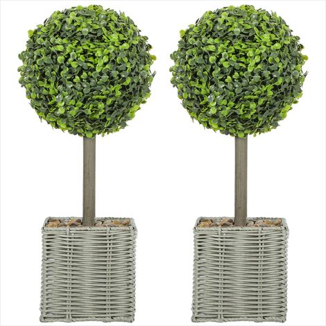 Plante artificielle Lot de 2 50 cm en pot tressé Plastique Vert (1/5)