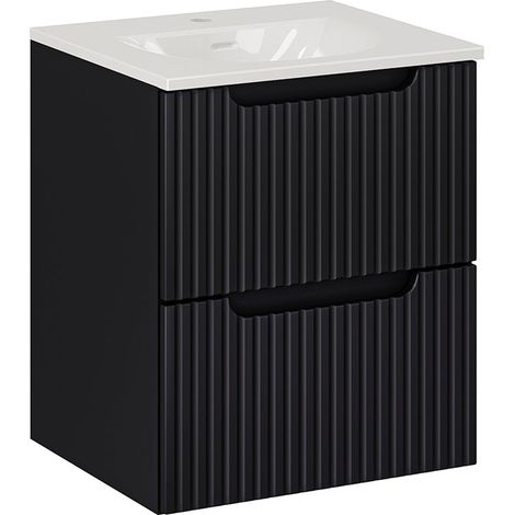 Mobile bagno con lavabo Riva nero 50cm (1/5)
