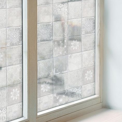 Sichtschutzfolie 200x146 cm Folie für Badezimmer Schlafzimmer Sichtschutz Fenster Milchglas Selbstklebend Blickdicht Dekorativ Dekorative Keramik
