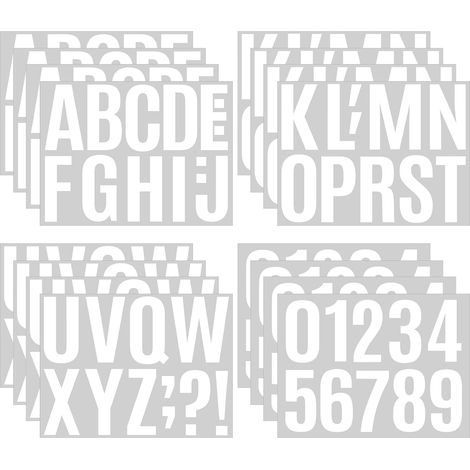 16 Feuilles Chiffres Adhesifs Résistantes Vinyle Autocollants Numériques Imperméable Autocollant Lettre Alphabet Numéro Boite aux Lettres Adhésif Plaque Numero Maison Exterieur pour Adresse Panneau (1/5)