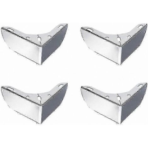 Ensemble de 4 pieds de meubles en métal argenté de 5 cm (2 pouces), adaptés aux tables basses et aux canapés. (1/5)