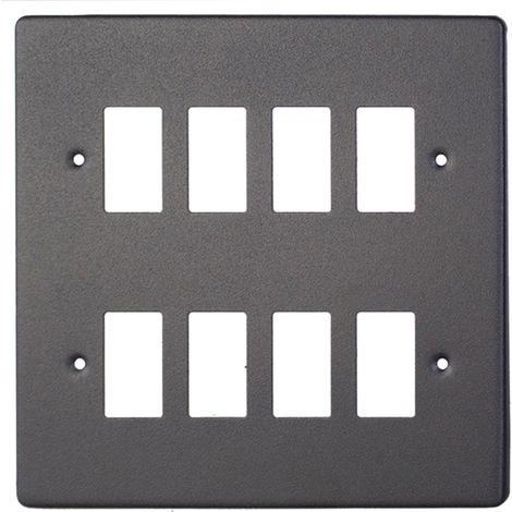 Varilight 8-Gang Grid Plate (Double Twin Plate) Matt Black