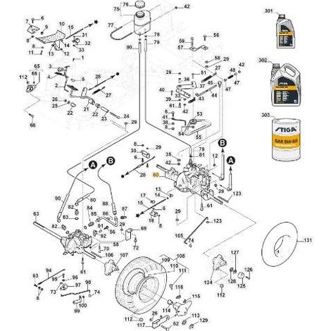 TRASMISSIONE POSTERIORE K574F-4porte ORIGINALE STIGA - 1137-0125-01