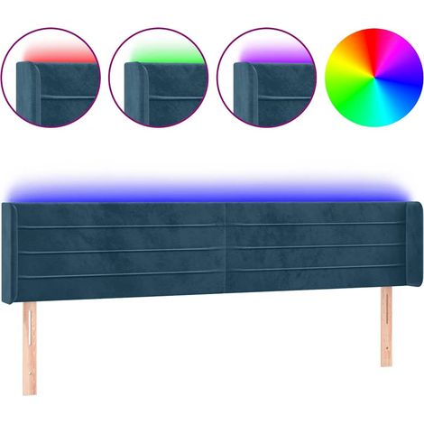 Maison Exclusive - Cabecero con LED de terciopelo azul oscuro 203 (1/5)