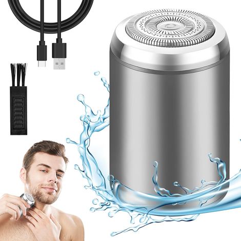 Mini rasoir électrique Homme, Portable de Voyage, rasoir étanche rechargeable par USB, Rasoir Lavable sur peau Humide et Sèche, Tondeuse à Barbe électrique pour Voiture, Voyage (D) (1/5)