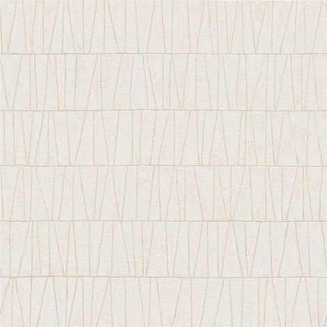 Graphic wallpaper wall Profhome 395062 non-woven wallpaper textured with geometric shapes shiny white oyster white 5.33 m2 (1/5)