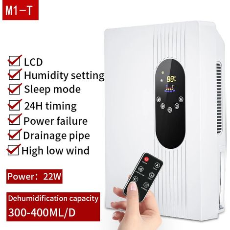 (M1-T) Déshumidificateur électrique, séchoir à air, purificateur d'air, usage domestique silencieux, déshumidificateur 2,5 L (1/4)