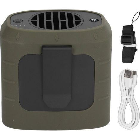 Mini Ventilateur Ceinture 8000mAh – 3 Vitesses – Vert Armée – Chantier/Pêche – USB (1/5)