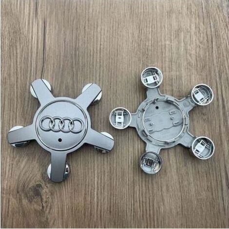 Satz mit 4 Radnabenkappen für 135-mm-Audi-Radkappen – Graues ABS – Einfache Montage für A4, A5, A6, Q5 und Q7 Modelle (1/5)