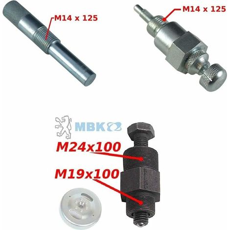 – Mallette outil réglage moteur mobylette – Arrache volant magnétique 19-24x100 – Bloque piston universel – Pige calage 14x125