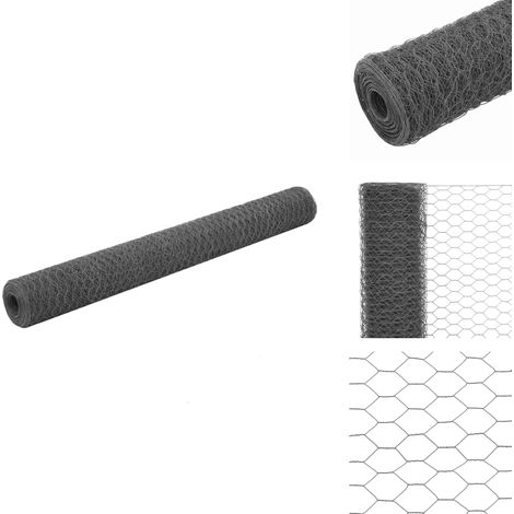 Grillage Acier avec revêtement en PVC 25x1,2 m Gris - Grillage - Grillages - Clôture - Clôtures (1/4)
