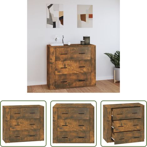 Holzwerkstoff - Sideboard Räuchereiche 80x33x70 cm Holzwerkstoff (1/5)