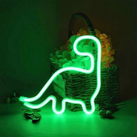 Enseigne lumineuse LED néon pour décoration de fête, décoration murale néon, décoration néon pour bar ou salle de soirée, verte, 22,5 x 23,5 cm (1/5)