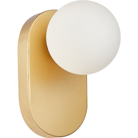 Applique murale minimaliste Morti Italux laiton et verre blanc G9 10W IP20