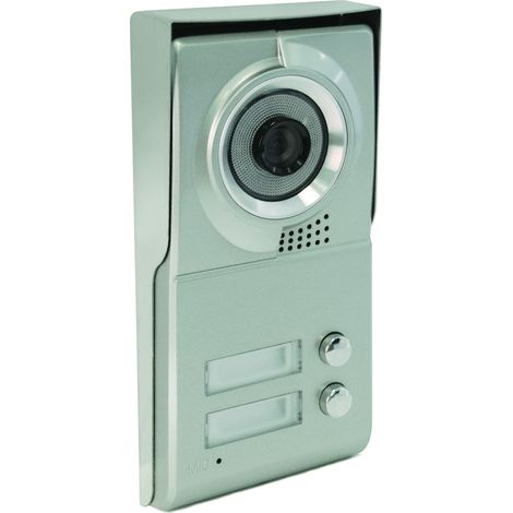 SCS Sentinel - PMP0013 - Platino da strada a 2 pulsanti per videocitofono collettivo a 4 fili - Per 2 alloggiamenti - Facciata in alluminio - Angolo di visione 110 - Supporto etichetta - 2B1 (1/4)