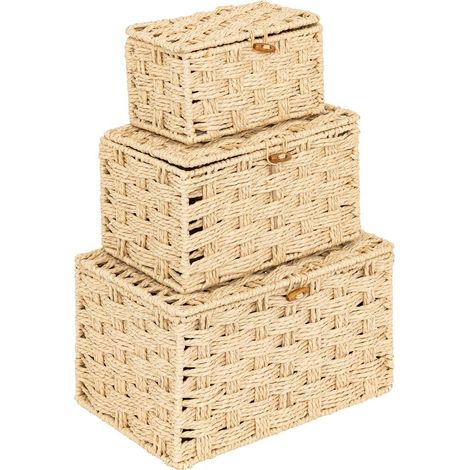 Set di 3 scatole elio naturel l18 22 25cm - Atmosphera créateur d'intérieur (1/4)