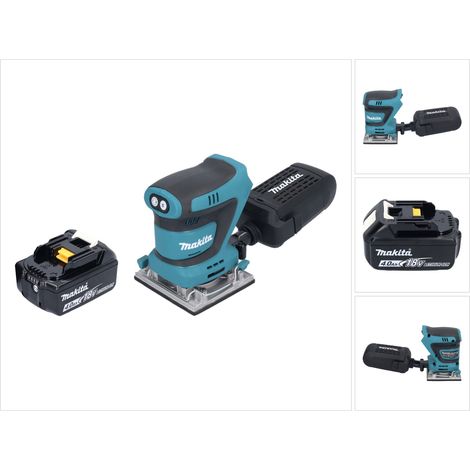 Makita DBO 484 M1 Akku Schwingschleifer 18 V 112 x 102 mm + 1x Akku 4,0 Ah - ohne Ladegerät