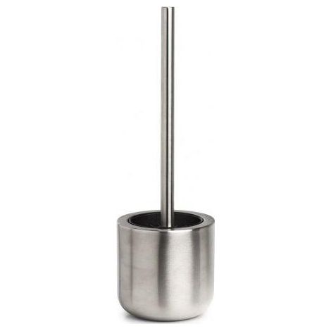 Zeller Cepillo de inodoro moderno plateado diseño elegante