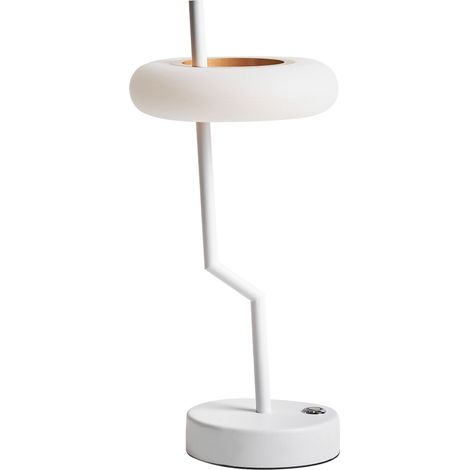 Lámpara de mesa moderna de hierro aluminio interior exterior blanco Alviela
