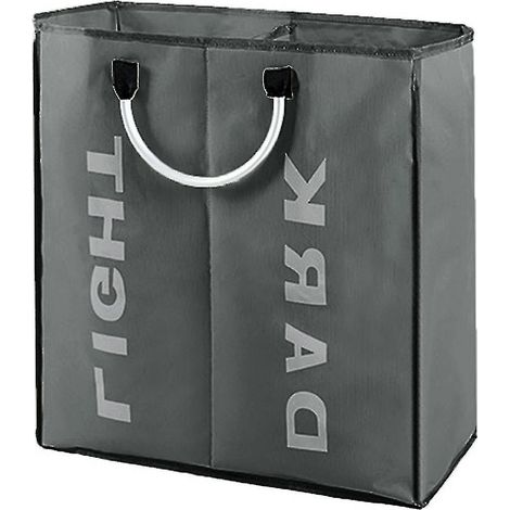 Panier à linge pliable double gris foncé (1/4)