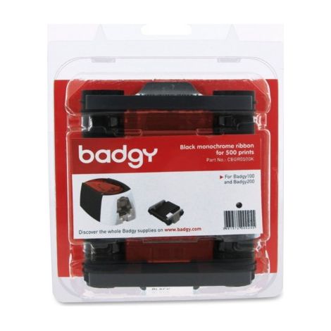 Consommable noir monochrome pour 500 impressions badgy cbgr0500k (1/2)