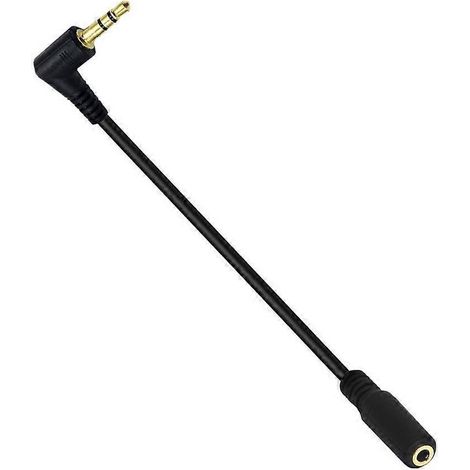 Câble adaptateur audio coudé 3,5 mm mâle-femelle haute fidélité pour casque (1/4)