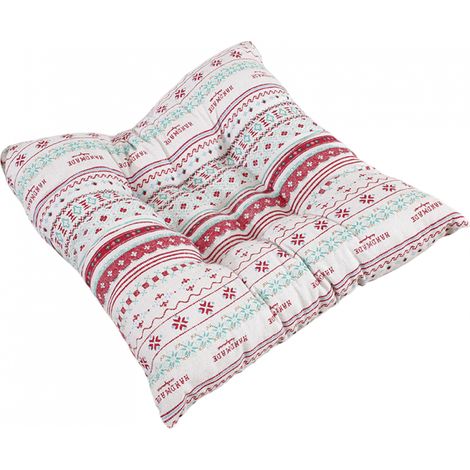 Lot de 2 coussins de chaise de salle à manger, de jardin et de cuisine avec attaches (bohe-rose)