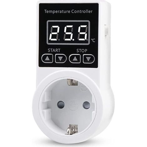 YMYNY 1 Prise de Thermostat avec Capteur, Prise de ContrôLeur de TempéRature NuméRique, Interrupteur de TempéRature éTanche, Prise UE (1/4)