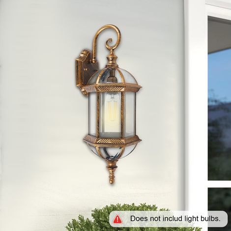 Industriell Metall Glas Wand Lampe Retro Antik Außen Licht Wandleuchte Vintage