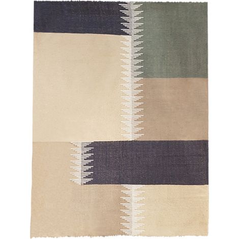 Grand tapis 160x230 cm tissé en laine et coton beige - TRAPP 3045 (1/2)