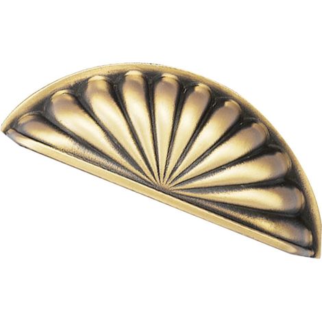 Poignée de Meuble en Laiton Couleur Cuivre Moka, 76 Mm D'entraxe, Poignée Coquillage Semi-circulaire pour Armoire et Commode, Accessoire de Remplacement Robuste et Décoratif (1/5)