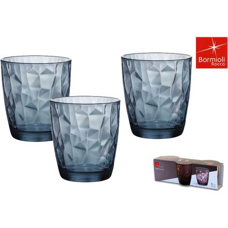 BORMIOLI DIAMOND BICCHIERI PER ACQUA IN SET DA 3 PEZZI COLORE BLU (1/4)
