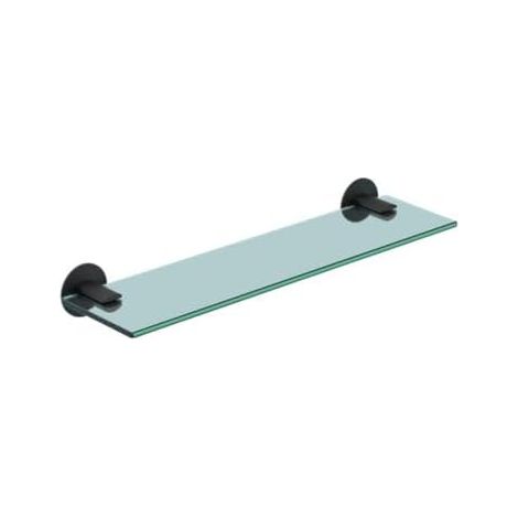 Étagère Salle de Bain - 1 Unité - Verre et Acier Noir - Rangement Mural Robuste - Douche et WC - 40 x 10,7 cm (1/5)