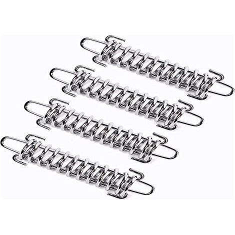 4 Pièces Ressort Voile d'ombrage, Tendeur Voile d'ombrage Ressort,Ressort de Tension pour Voile D'ombrage, Ressort de Tension pour Tente de Camping, Boucle de Corde de Ressort de Tente en Acier