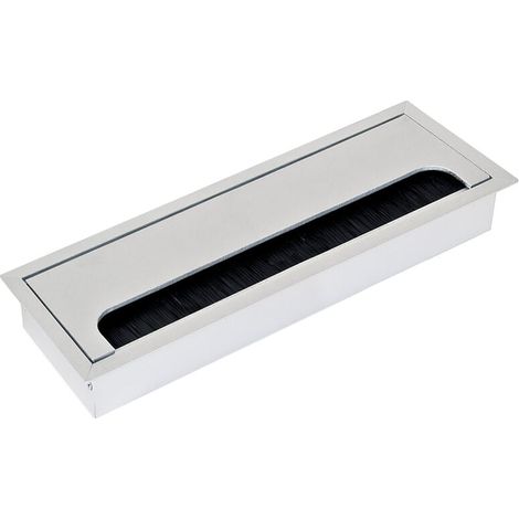 Tisch-Kabelauslass rechteckig, 269x80mm, versenkt, matt eloxiert (1/3)