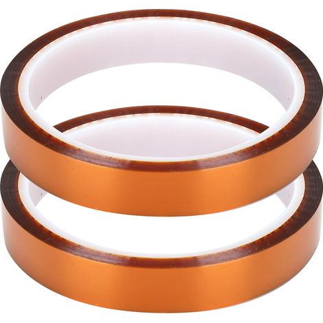 Lot de 2 rouleaux de ruban adhésif haute température de 33 m, film polyimide jaune-brun, accessoire de 15 mm (1/5)