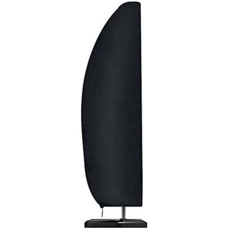 PA Housse de Protection pour Parasol Déporté Extra Large Imperméable Résistante au Vent Tissu Oxford 210D avec Fermeture Éclair Noir (1/4)
