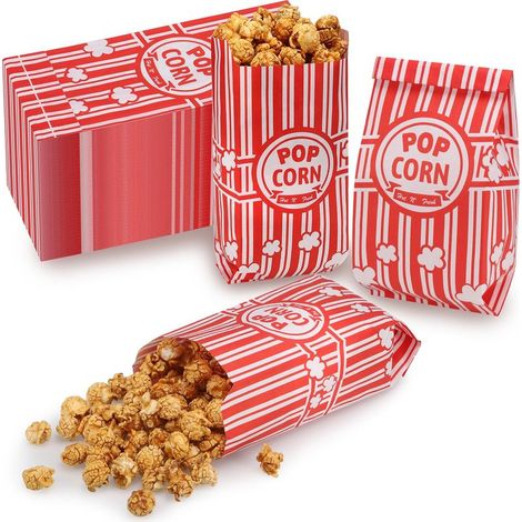 100 Stück Popcorntüten aus Papier, kleine Popcorntüten im Vintage-Retro-Stil, Popcorntüten mit öl- und fettabweisender Beschichtung, für Partys und Filmabende (1/5)