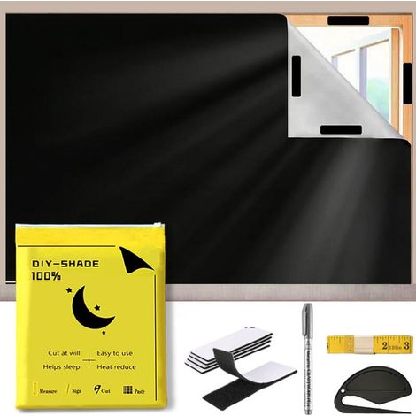Verdunkelungsrollo ohne Bohren, Verdunkelungsrollo ohne Bohren, einfach zu montierendes Rollo ohne Bohren, 100 % blickdichtes Verdunkelungsrollo (300 x 145 cm) (1/5)