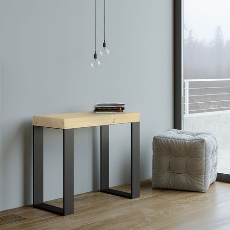 Tavolo consolle "Genova" allungabile in legno per sala da pranzo -Allungabile fino a 300 cm / Classic / Abete Natura (1/5)